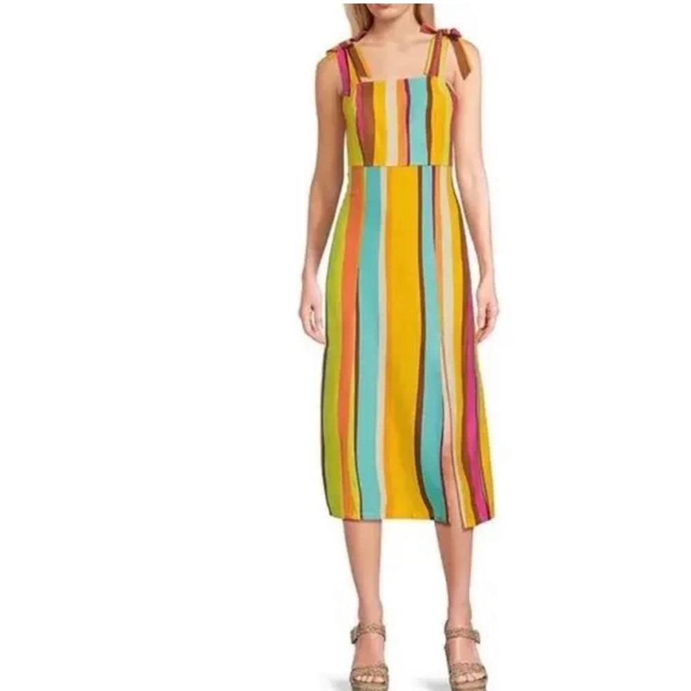 GIANNI BINI COLOURFUL STRIPED DRESS ( Sz S)